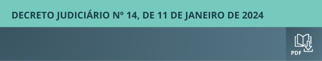 DOWNLOAD PDF DECRETO JUDICIÁRIO Nº 14/2024